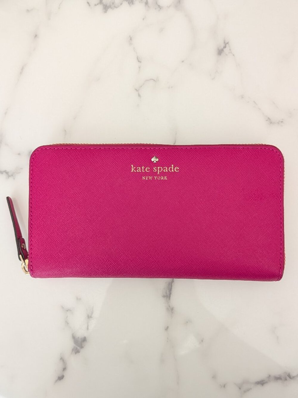Kate Spade Cedar Street Large Zip Wallet Bright Fuchsia Pink